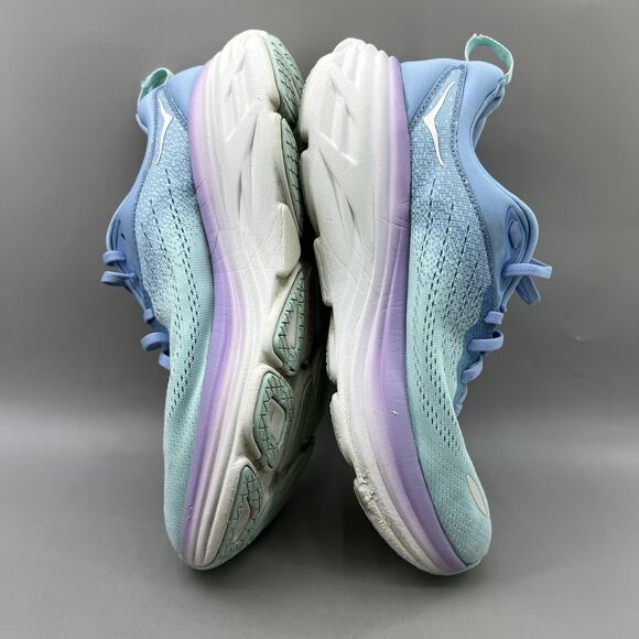 Hoka One One Bondi 8 Running Shoes Women Size 9.5 Blue Purple Cushion Sneakers - Picture 6 of 11